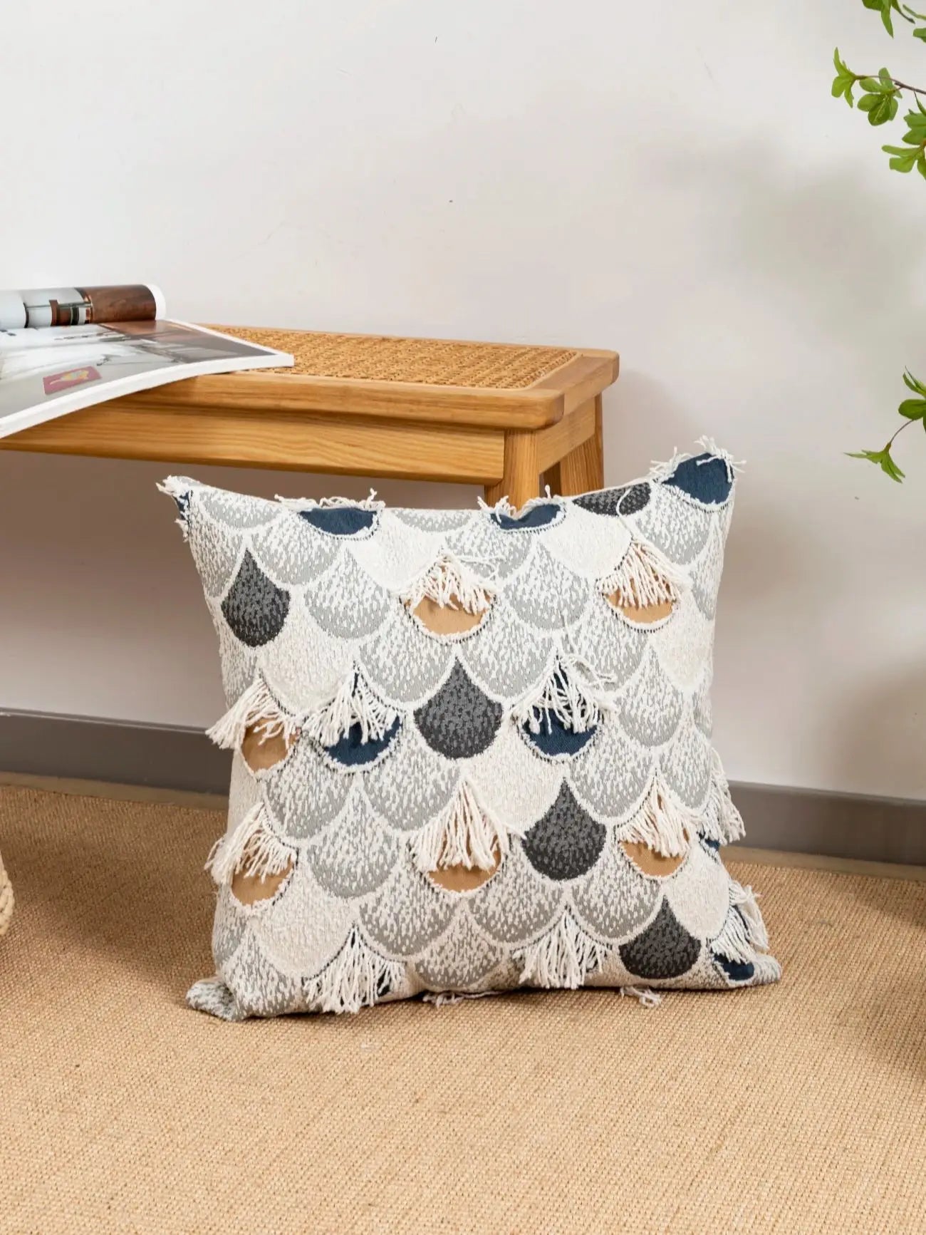1pc Multi color fan-shaped pattern cotton sail fabric pillow cover with modern and minimalist style suitable for home decoration